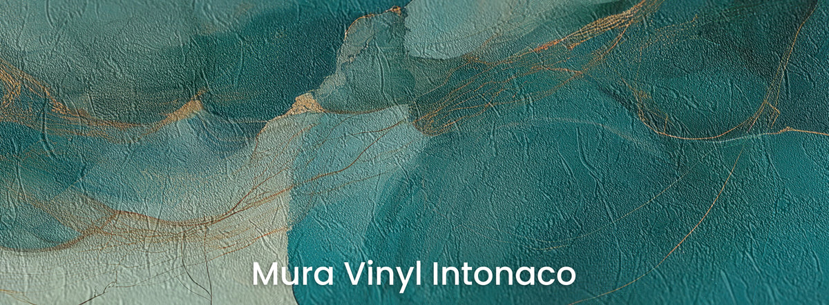 INK HYDRANGEA on Mura Vinyl Intonaco: a close-up of the petals on trowelled plaster texture