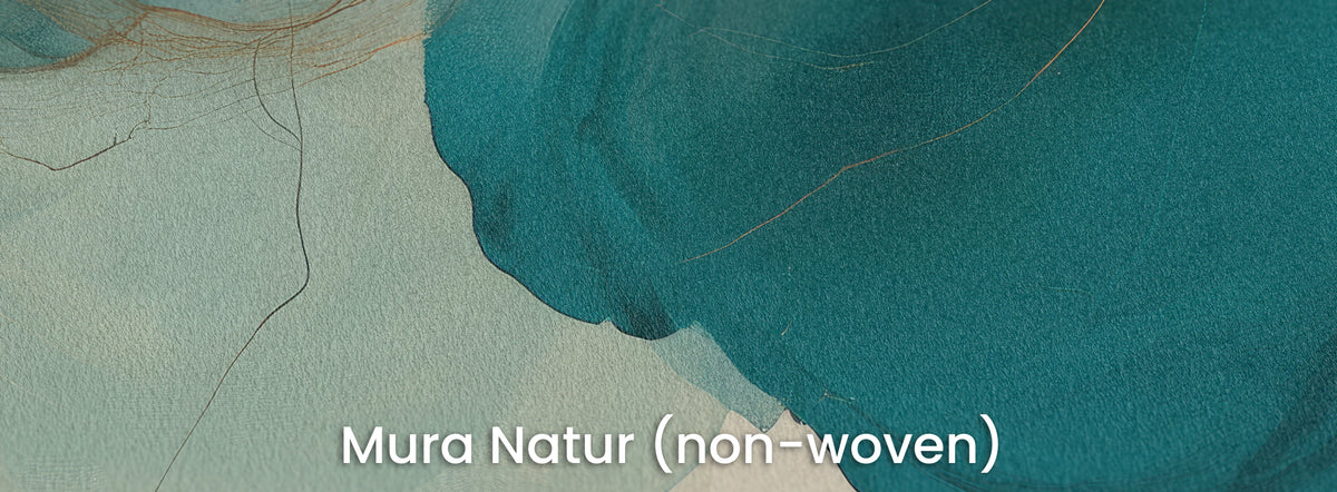 INK HYDRANGEA on Mura Natur: a dark petal and light background on matt non-woven