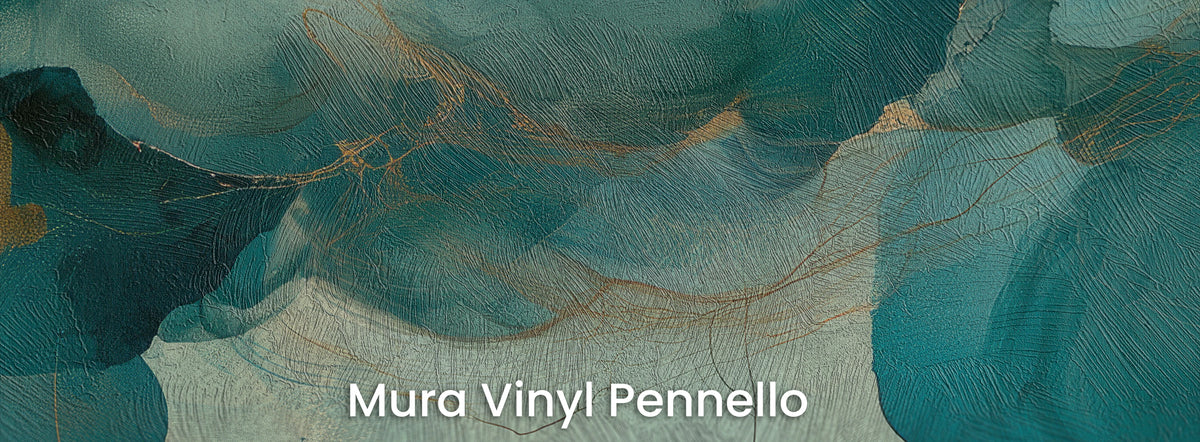 INK HYDRANGEA on Mura Vinyl Pennello: petals on brushstroke texture