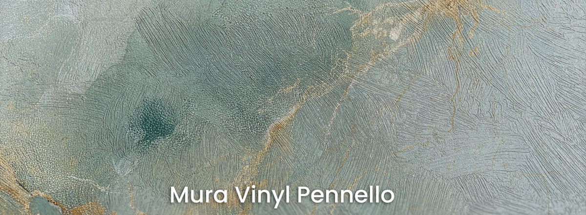 JADE CROSSING sur le support Mura Vinyl Pennello : vert sauge avec une texture de coups de pinceau