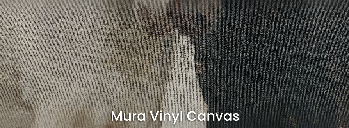 KINDRED PAIR sobre el soporte Mura Vinyl Canvas – hocicos de los caballos unidos sobre la trama de lienzo natural