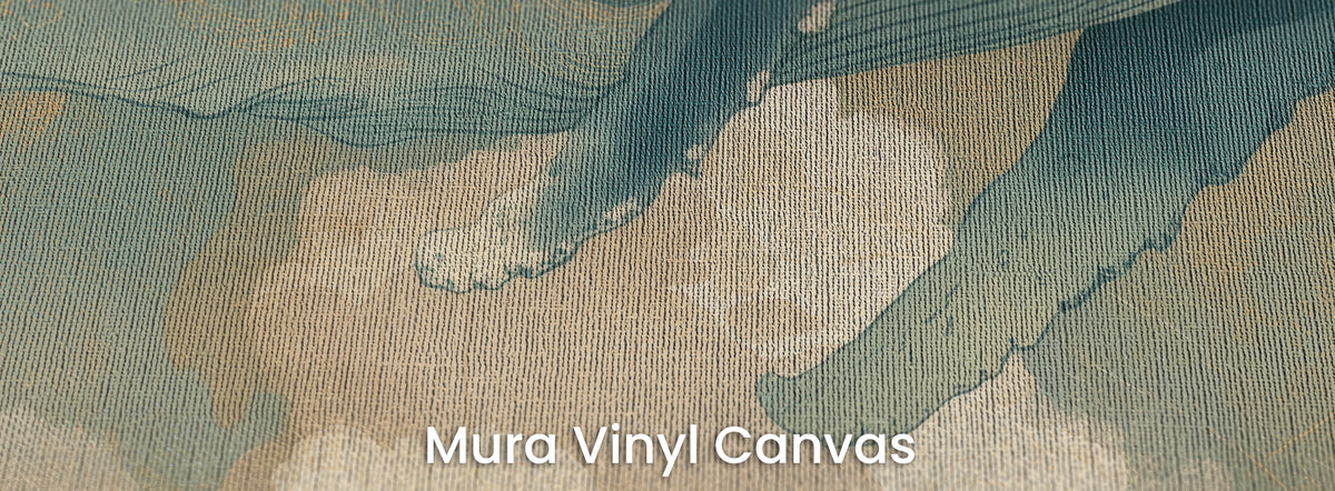 KUJIRA RISING sul supporto Mura Vinyl Canvas: punte delle pinne della balena su una nuvola color crema, trama della tela