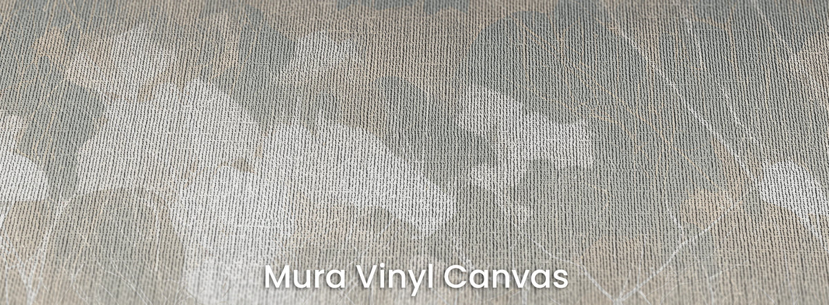 LACEWORK on Mura Vinyl Canvas – canvas weave beneath a network of white twigs