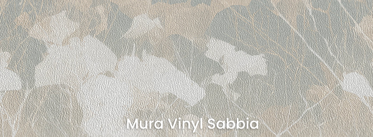 LACEWORK on Mura Vinyl Sabbia – grainy texture on leaf silhouettes