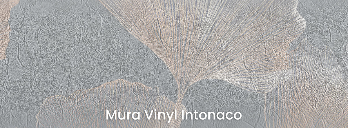 LILAC STUCCO on Mura Vinyl Intonaco – plaster texture on the grey-blue background and the fans