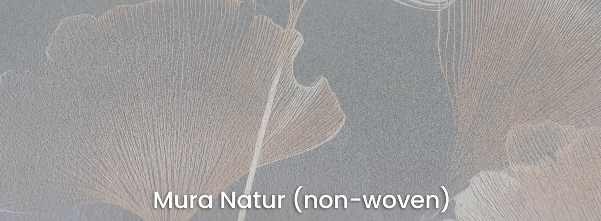 LILAC STUCCO on Mura Natur – matt non-woven beneath the thin white veins of the leaves