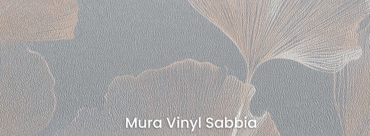 LILAC STUCCO on Mura Vinyl Sabbia – grainy texture beneath the translucent leaves