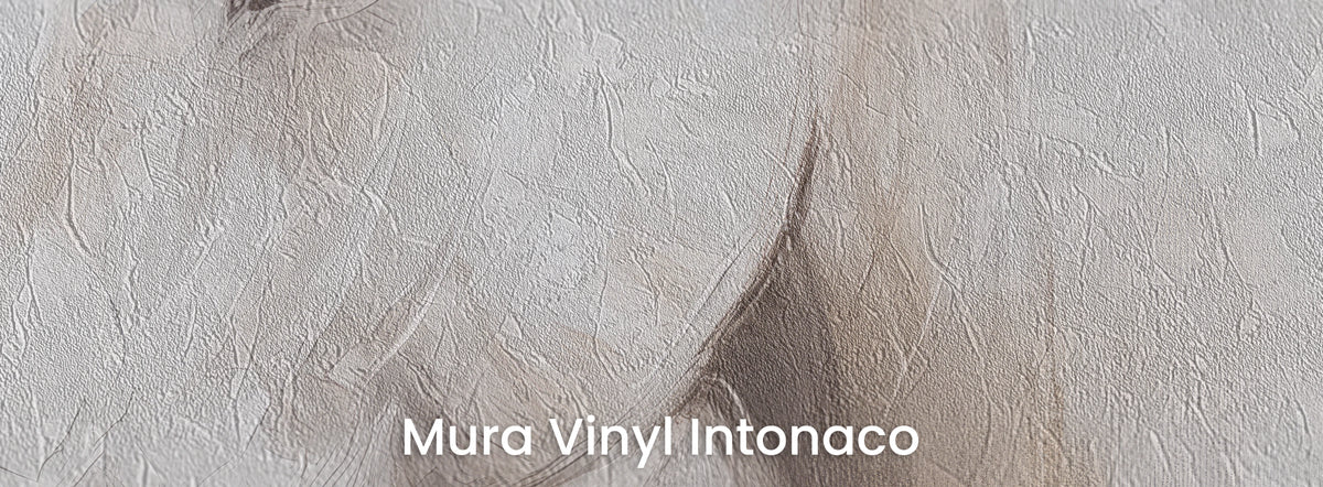 LINEN MUSE en el soporte Mura Vinyl Intonaco: claros roces de color sobre la textura de revoco fratasado