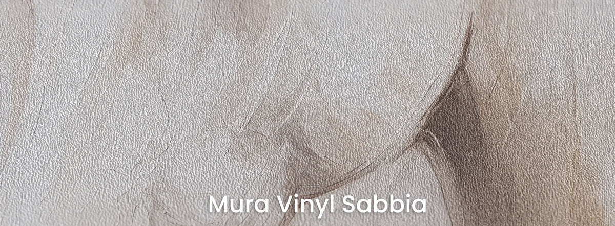 LINEN MUSE en el soporte Mura Vinyl Sabbia: textura marcada de grano grueso de arena
