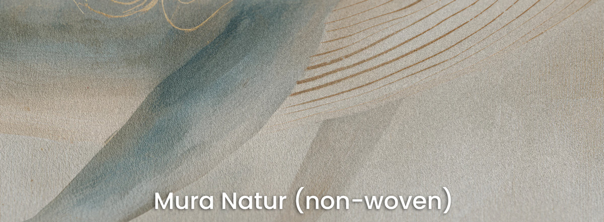 LINEN WHALE sur le support Mura Natur – nageoire et stries de la baleine sur intissé mat