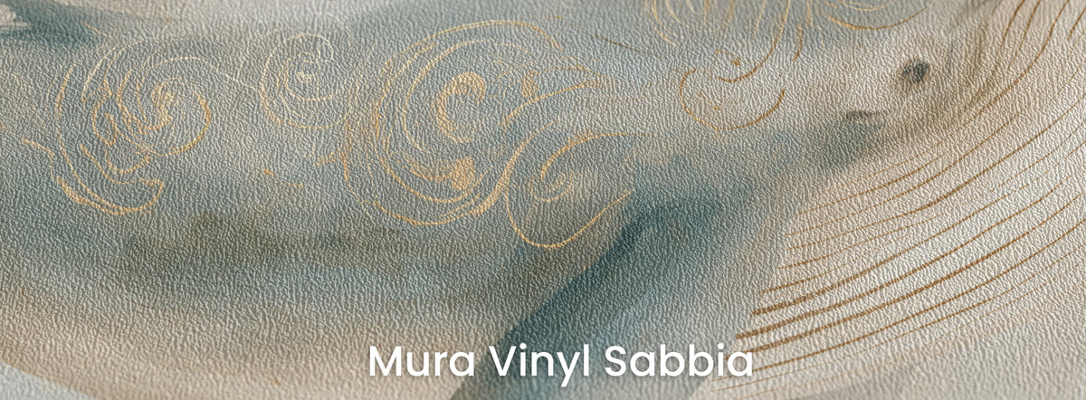 LINEN WHALE sur le support Mura Vinyl Sabbia – texture marquée de gros grain de sable