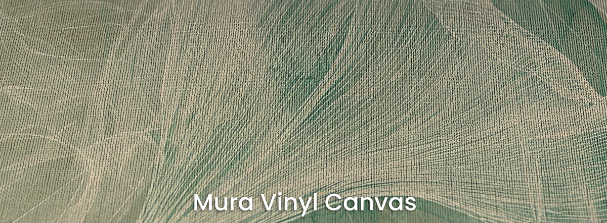 MALACHITE WISP sur support Mura Vinyl Canvas – texture de toile sous les lignes crème des feuilles