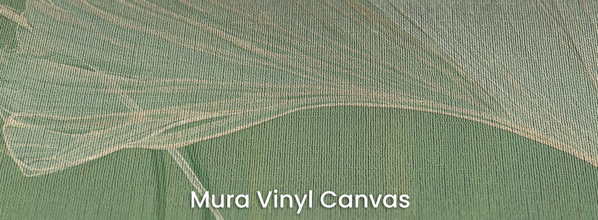 MATCHA BRUSHWORK sur support Mura Vinyl Canvas – trame de toile sous le bord crème de la feuille