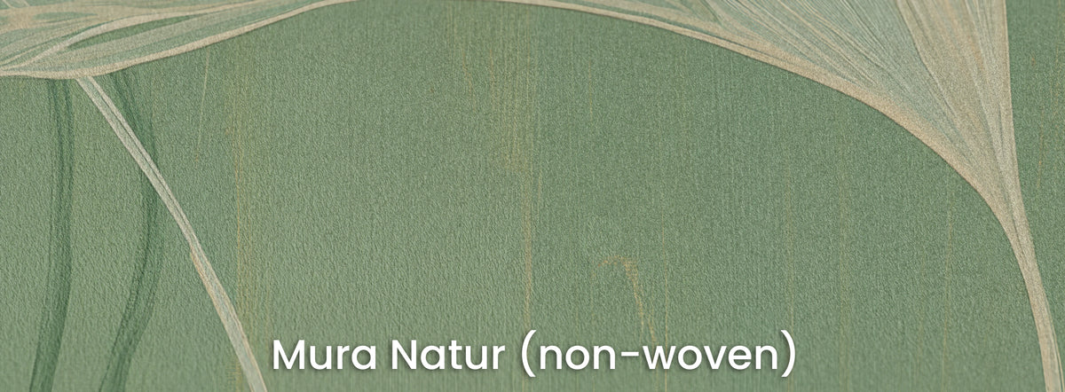 MATCHA BRUSHWORK sur support Mura Natur – intissé mat avec les traînées verticales du fond