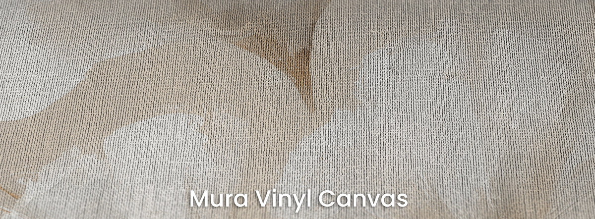 MERINGUE na podłożu Mura Vinyl Canvas – płócienna faktura przy beżowej nasadzie liścia