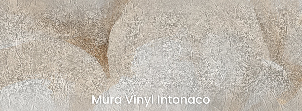 MERINGUE na podłożu Mura Vinyl Intonaco – tynkowa faktura na białych i piaskowych plamach
