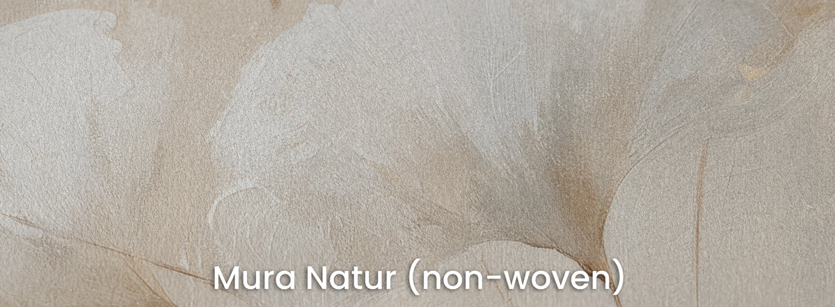 MERINGUE na podłożu Mura Natur – matowa włóknina pod szerokim białym wachlarzem i łodyżką