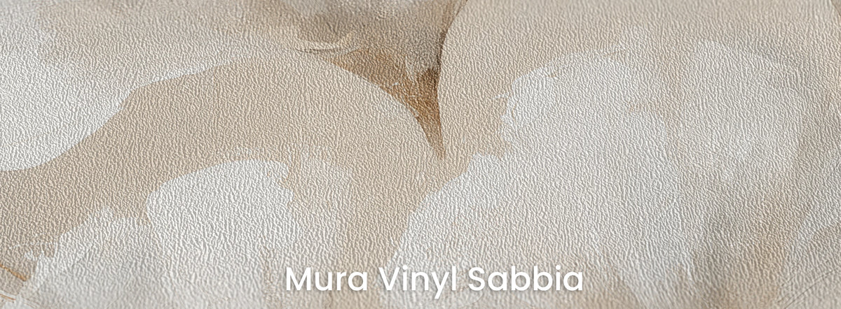 MERINGUE na podłożu Mura Vinyl Sabbia – ziarnista faktura na brzegach białych liści