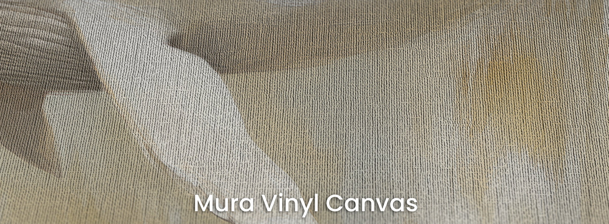 MILK AND HONEY on Mura Vinyl Canvas: pale fin, shadow under the body and a honey patch, canvas weave