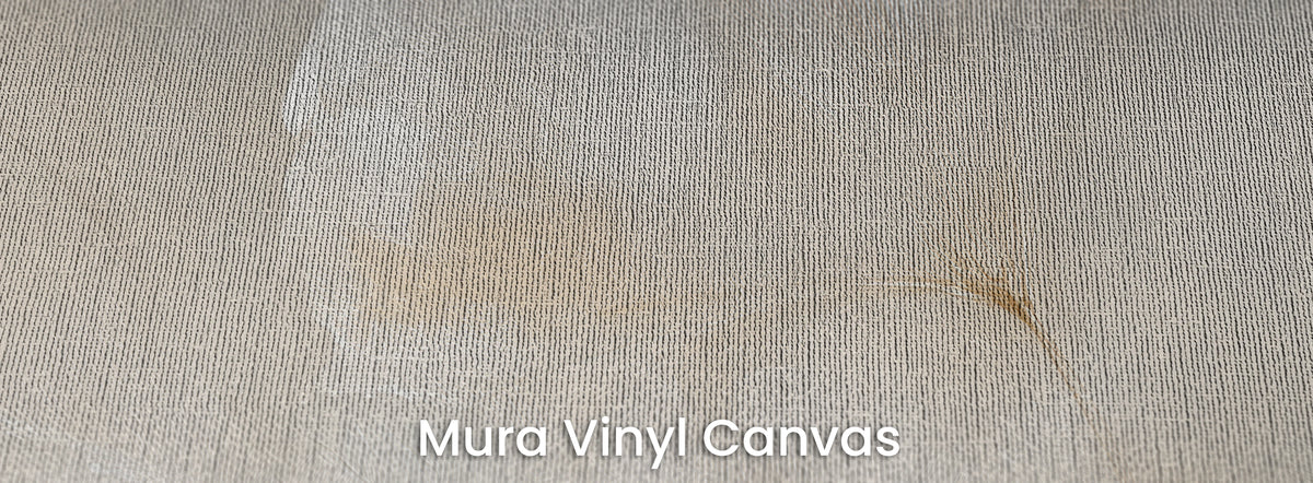 MILK GLASS auf Mura Vinyl Canvas – Leinwandstruktur unter einem verschwommenen Blatt und Stiel