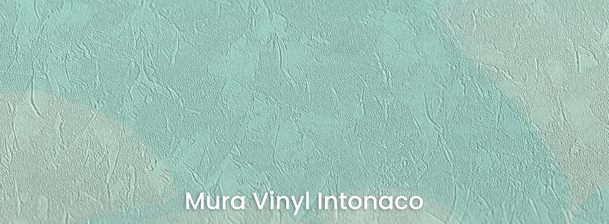 MINT SORBET sur le support Mura Vinyl Intonaco – enduit taloché sous les feuilles embrumées