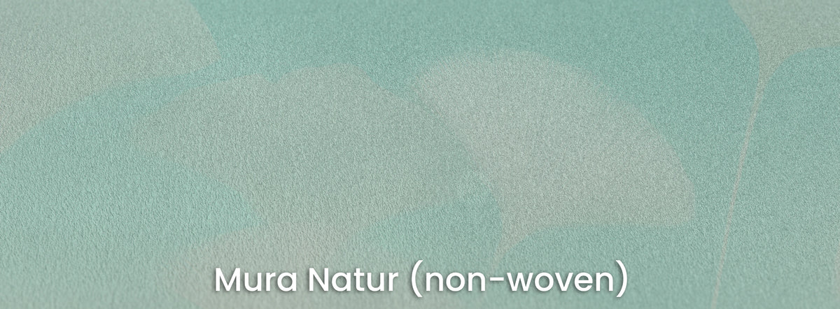 MINT SORBET sur le support Mura Natur – intissé mat dans une brume menthe pastel
