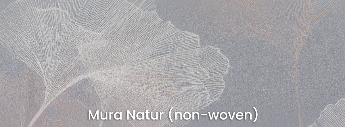 MOCHA LACE na podłożu Mura Natur – matowa włóknina pod gęstymi białymi żyłkami
