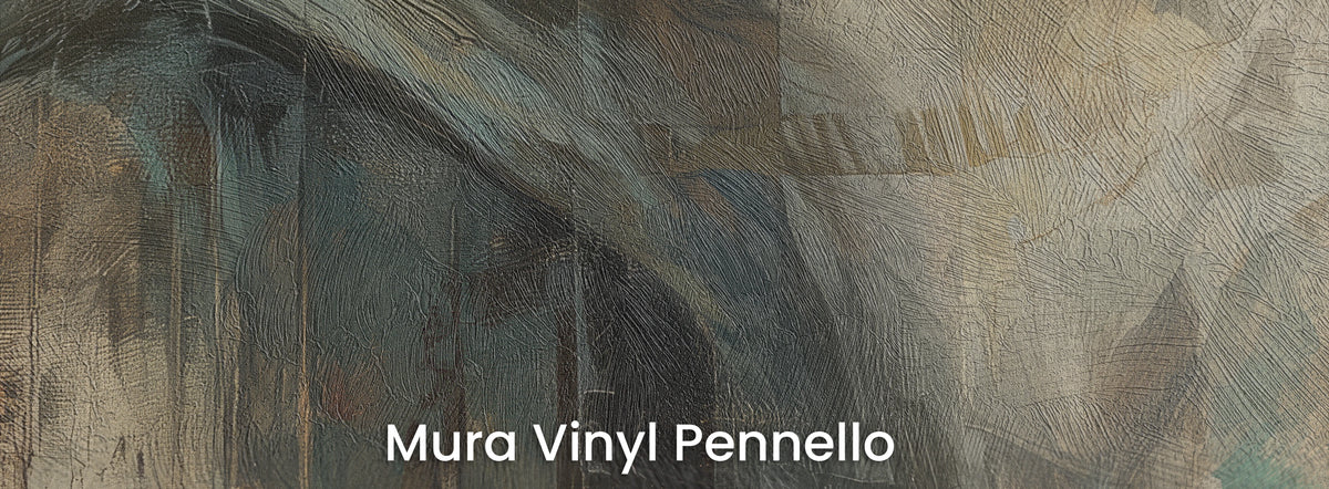 NECK AND NECK sobre el soporte Mura Vinyl Pennello – blanco y gris verdoso en textura de pinceladas