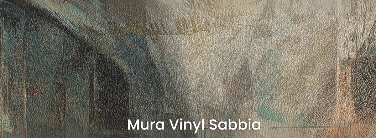 NECK AND NECK sobre el soporte Mura Vinyl Sabbia – costado claro del caballo sobre grano grueso de arena