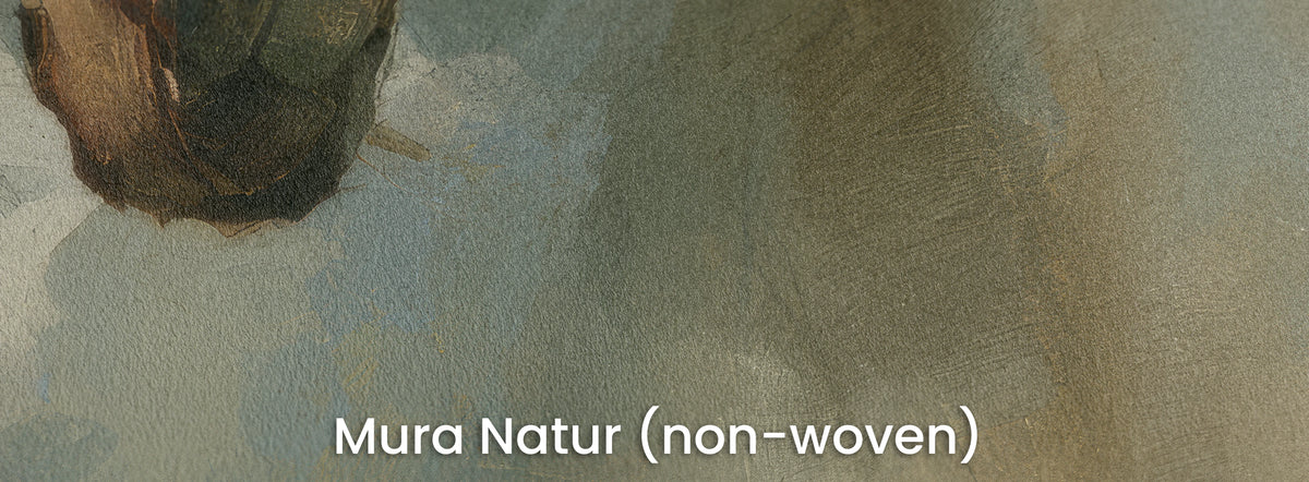 NORTH WIND en el soporte Mura Natur: manchas crema y gris azulado sobre tejido no tejido mate