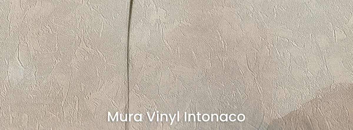 NOVEMBER FOG auf Mura Vinyl Intonaco – Reibeputz-Struktur rund um einen dunklen Stiel