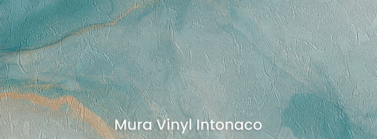 ONYX ESTUARY sur le support Mura Vinyl Intonaco : couches transparentes de turquoise sur une texture d’enduit taloché