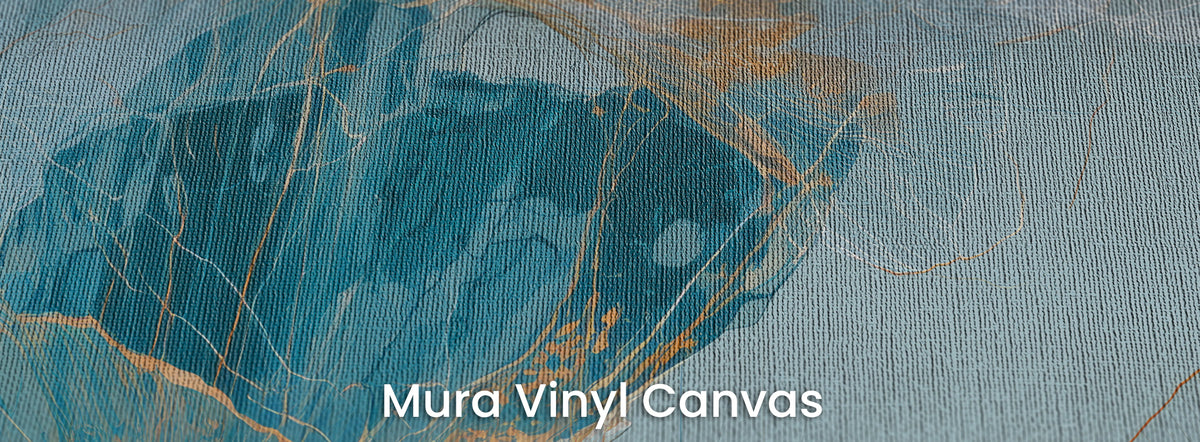 ORGANZA na podłożu Mura Vinyl Canvas – płócienna faktura na ciemnym turkusie liścia
