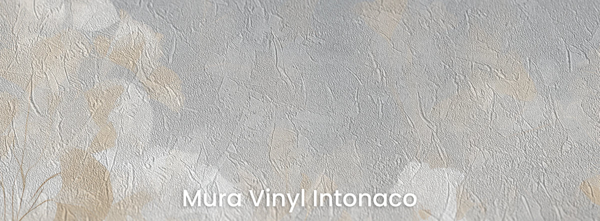 OVERCAST sur le support Mura Vinyl Intonaco – texture d'enduit taloché dans le gris froid