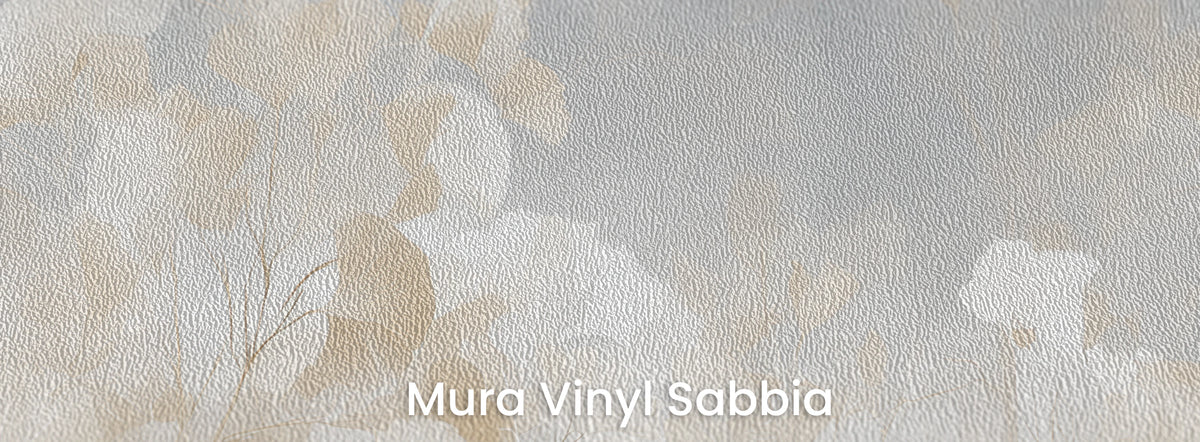 OVERCAST sur le support Mura Vinyl Sabbia – texture granuleuse sur les feuilles beiges
