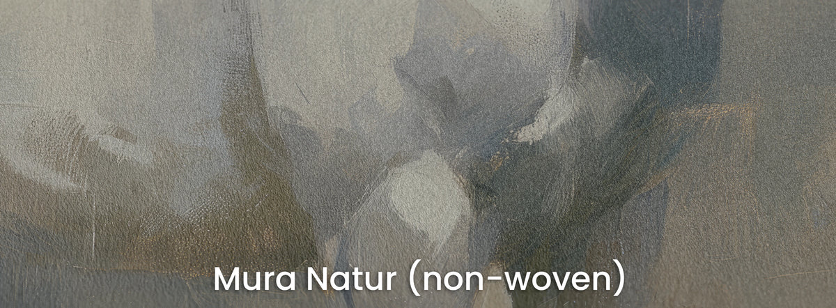 PALE VIGIL na podłożu Mura Natur – biel, szarość i szarobeż na matowej włókninie