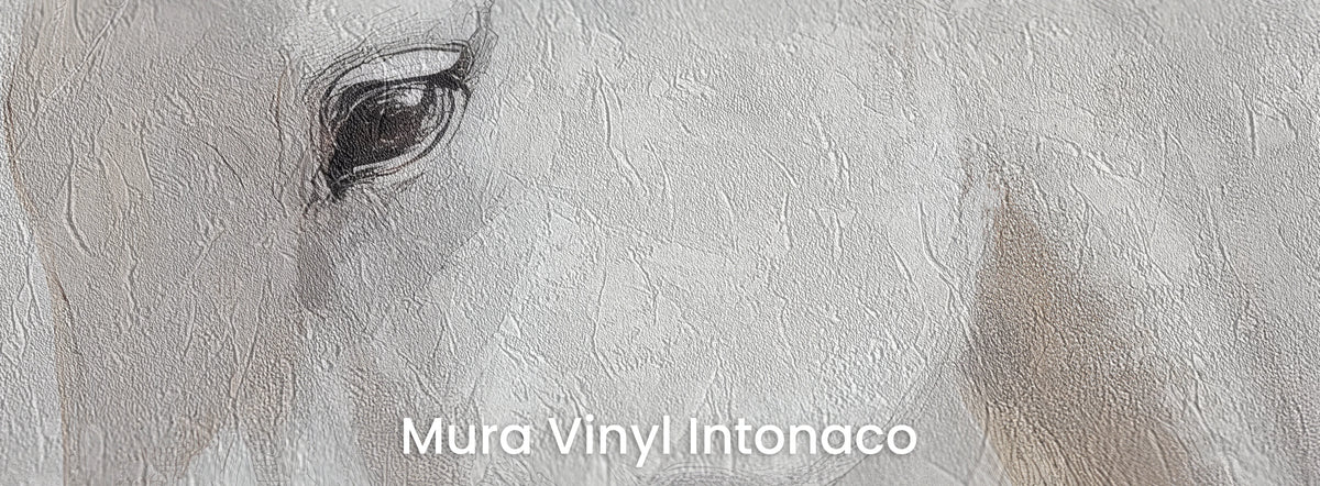 PEARL CURTSY sobre el soporte Mura Vinyl Intonaco – vetas doradas sobre textura de revoco fratasado