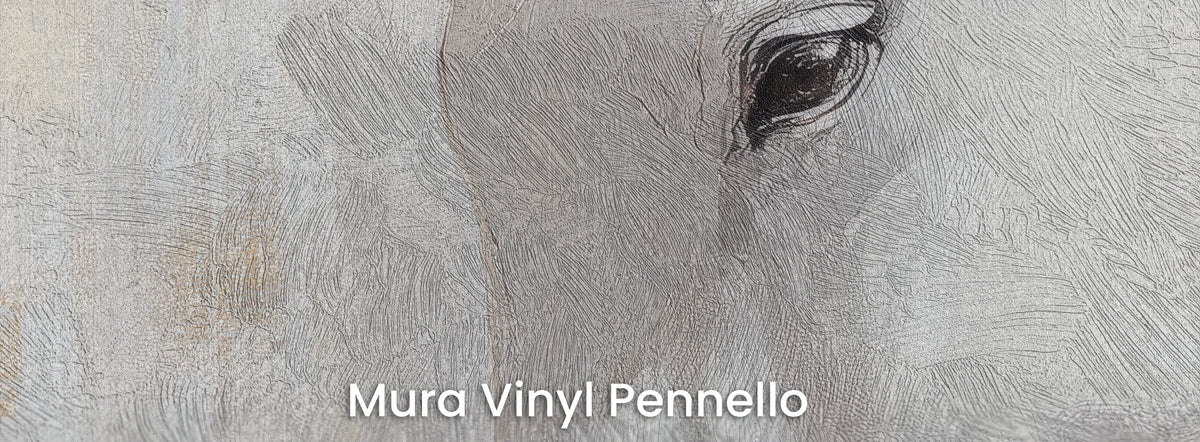 PEARL CURTSY sobre el soporte Mura Vinyl Pennello – textura de pinceladas
