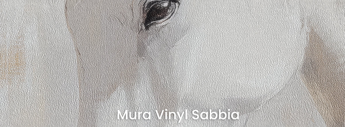 PEARL CURTSY sobre el soporte Mura Vinyl Sabbia – textura marcada de grano grueso de arena