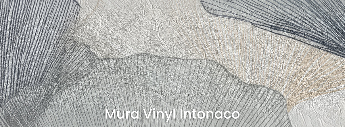 PLEATED FANS sur le support Mura Vinyl Intonaco – texture d'enduit