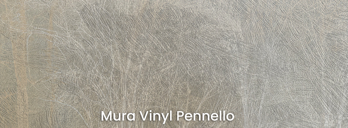 PROCESSION sur le support Mura Vinyl Pennello – coups de pinceau visibles sur les troncs et la brume
