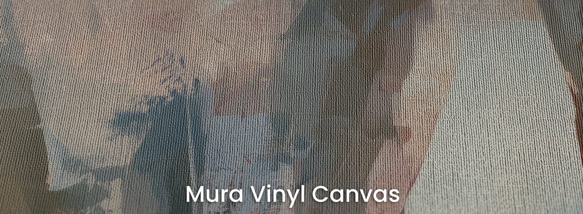 QUARTZ STILLNESS na podłożu Mura Vinyl Canvas – róż i błękitna szarość na fakturze naturalnego płótna