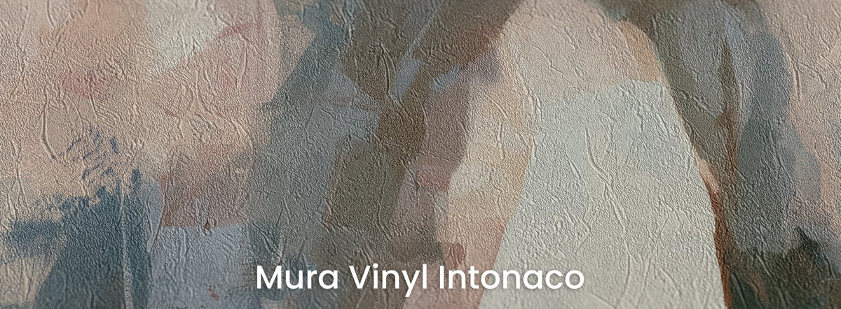 QUARTZ STILLNESS na podłożu Mura Vinyl Intonaco – pastelowe plamy na fakturze tartego tynku