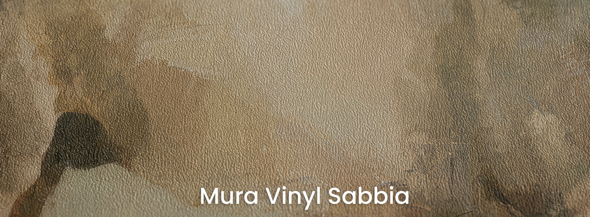 QUIET SENTINEL en el soporte Mura Vinyl Sabbia: textura marcada de grano grueso de arena