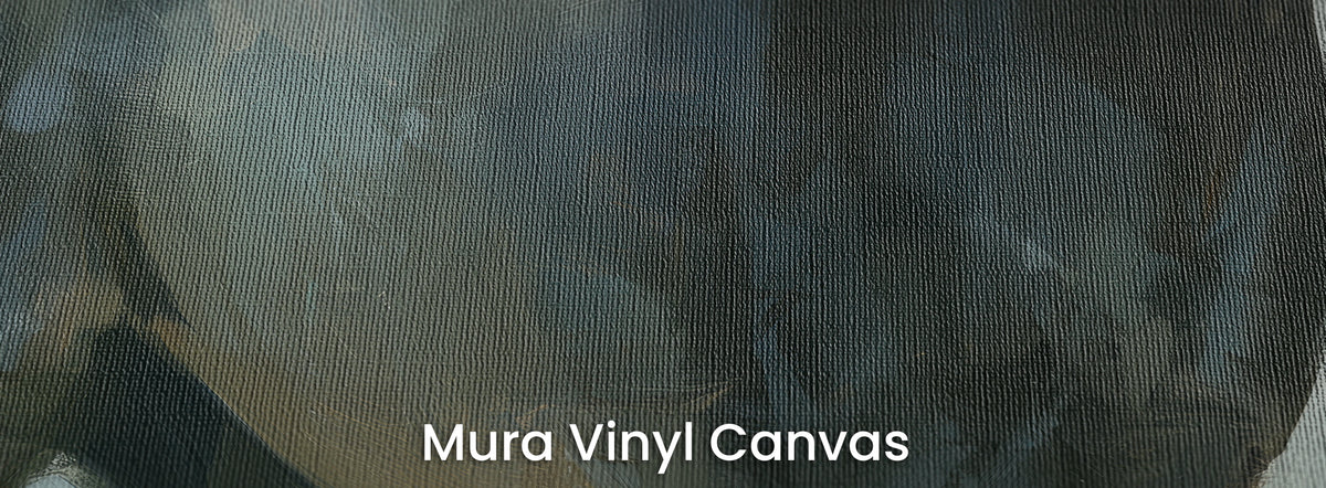 RAVEN ON SAGE sur le support Mura Vinyl Canvas – bleu marine et noir du pelage sur une trame de toile naturelle