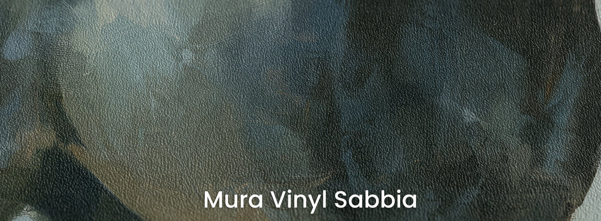 RAVEN ON SAGE sur le support Mura Vinyl Sabbia – pelage sombre sur une texture marquée de gros grain de sable
