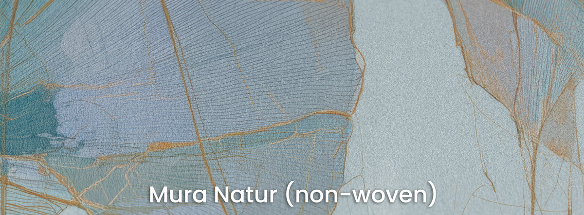 RIVULET sur le support Mura Natur – intissé mat sous les nervures des feuilles et le fond clair