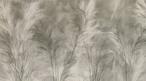 SALT MARSH - carta da parati con erbe color crema per camera da letto