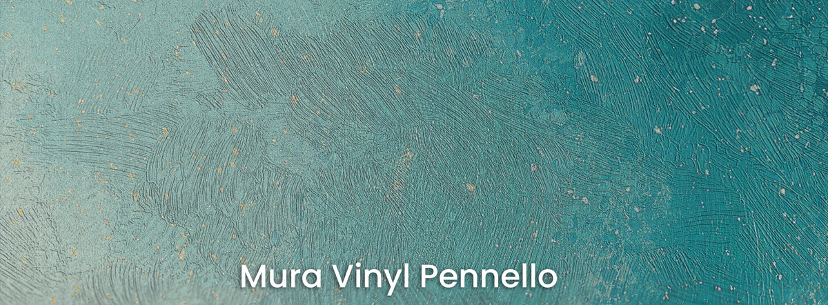 SALT SPRAY na podłożu Mura Vinyl Pennello: turkus fali na fakturze pociągnięć pędzla