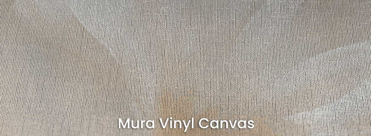SATIN SWAY on Mura Vinyl Canvas – canvas weave beneath the edges of white leaves